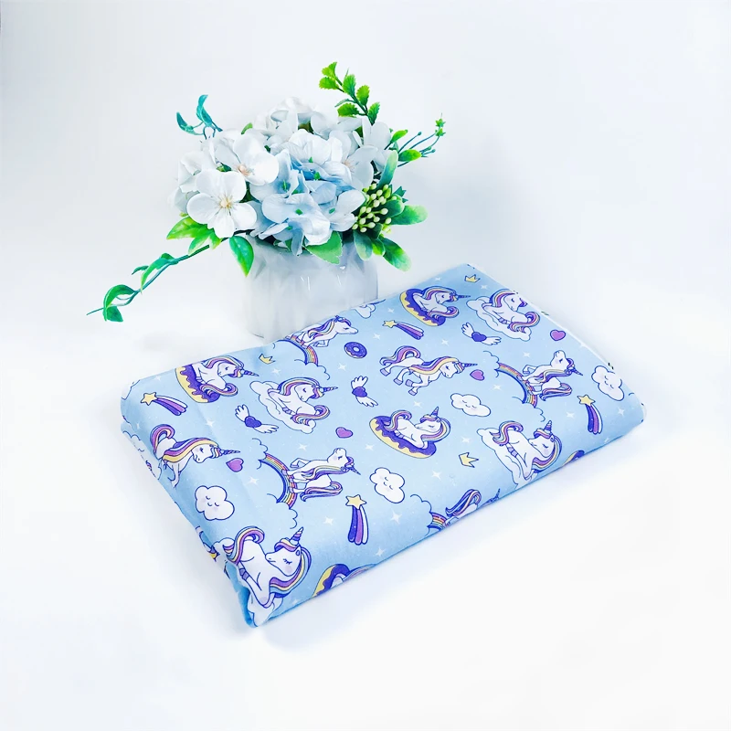 NO MOQ Wholesale Knitted 95 Cotton 5 Spandex Digital Printed Lycra Clothes Fabric Material For Baby Kids Clothing