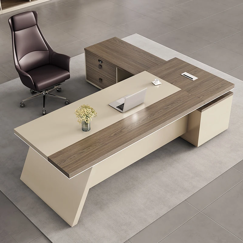 Высококачественный итальянский Роскошный Мраморный уникальный конический L-образный деревянный главный босс офисный стол