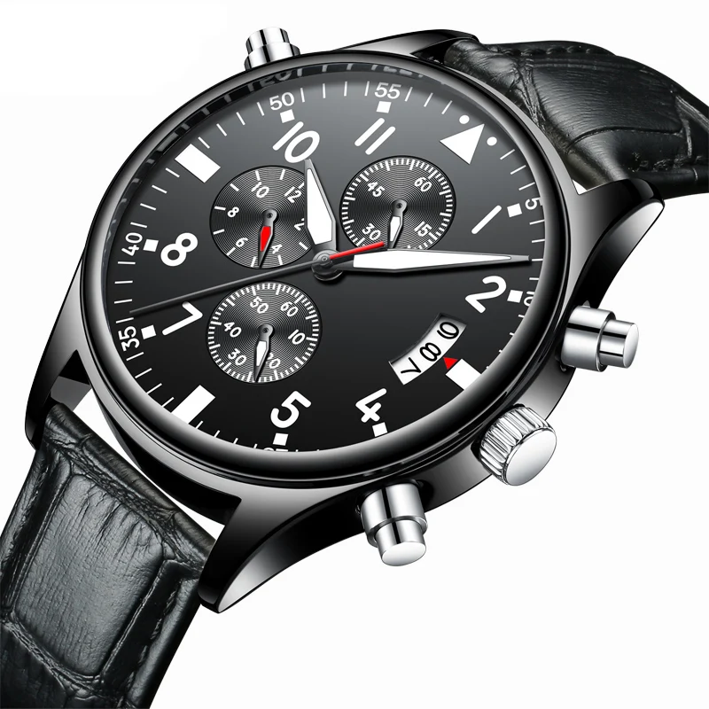 Multifunctional quartz movement and hard glass watch mirror Life waterproof high-quality case Watch