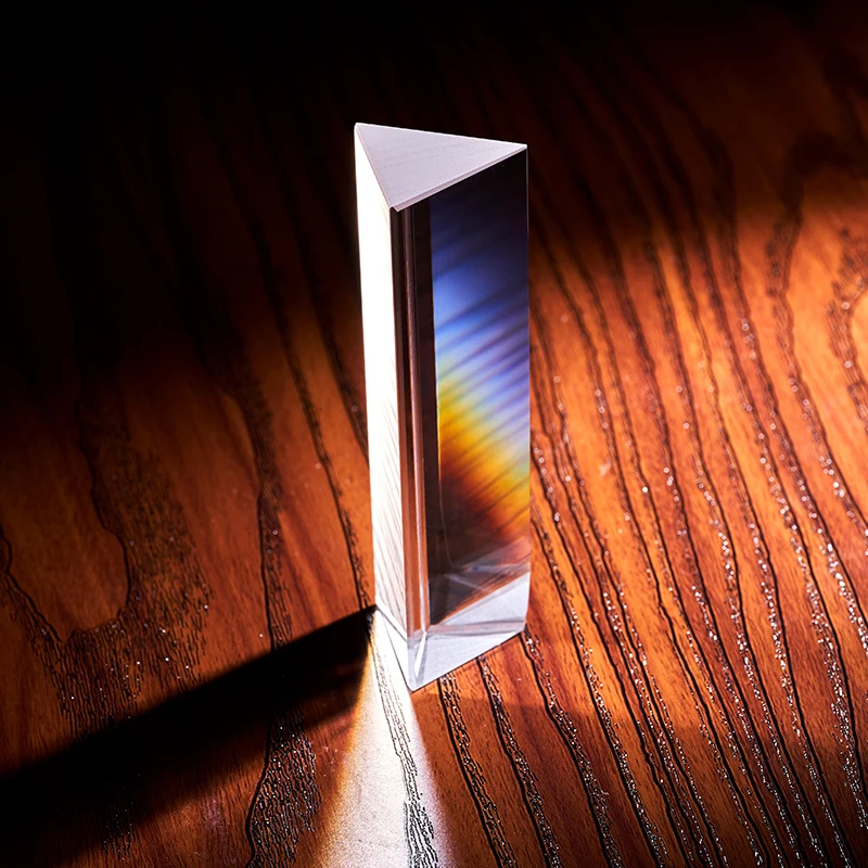 Optical glass triangular prism custom multi-size prism crystal rainbow spectral analysis