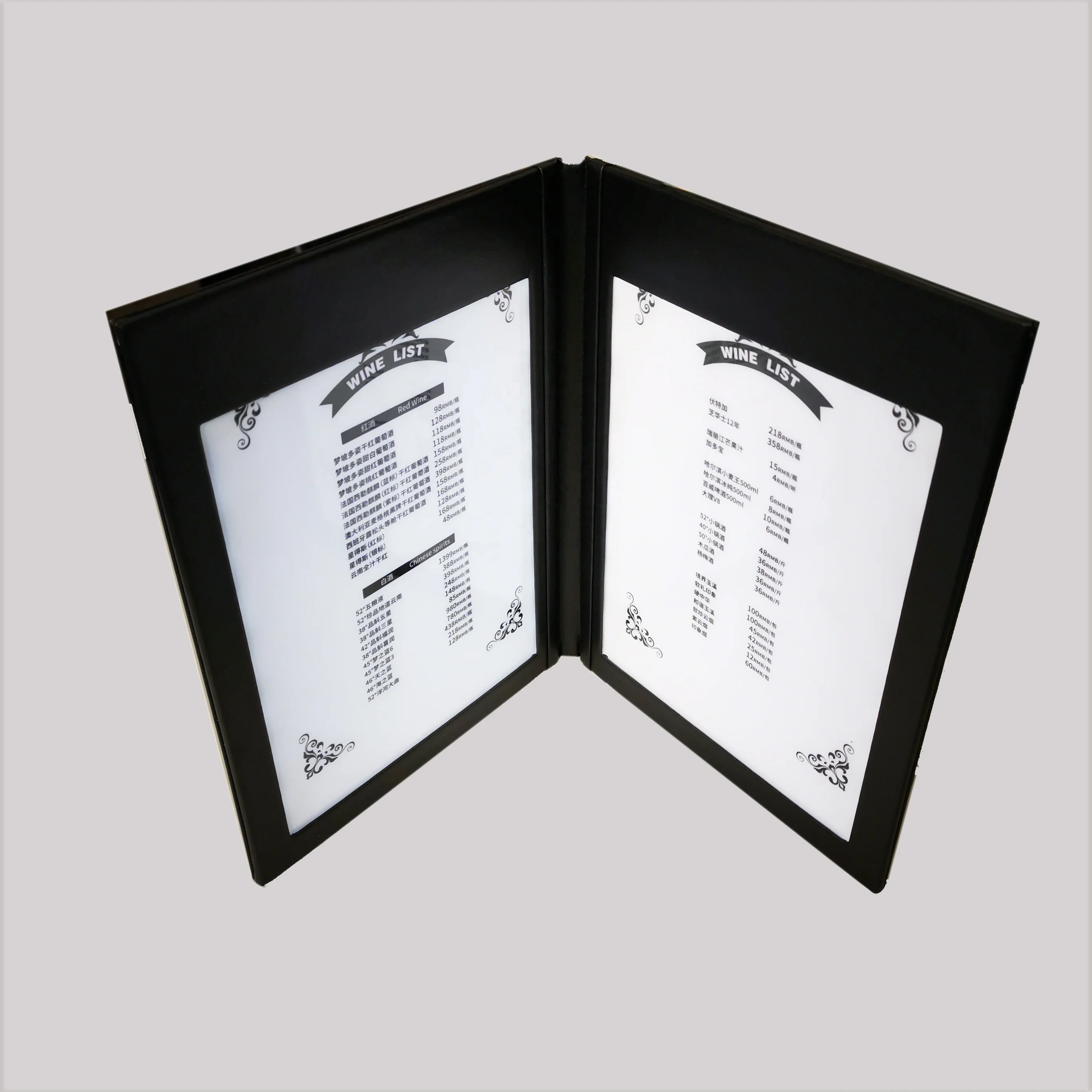 
2020 restaurant led menu book stand for restaurant 