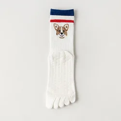 Women Comfort Five-toe Wholesale Anti-Slip Custom Yoga Socks and Grip Gym Floor Sports Toe Socks