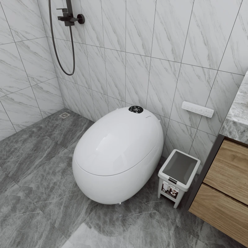 Luxury Ceramic Auto Sensor High End Ultra Sterilization Smart Intelligent Toilet Inodoro  Egg Shaped Smart Toilet Wc Toilets