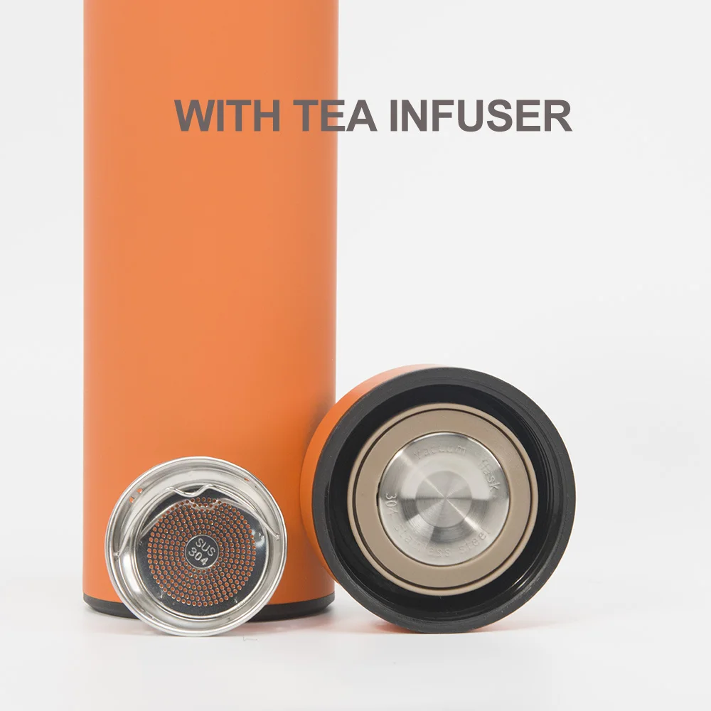 Double Digital Vacuum Insulation 500ml Thermos Tumbler Stainless Steel Smart Water Bottle with LED Temperature Display