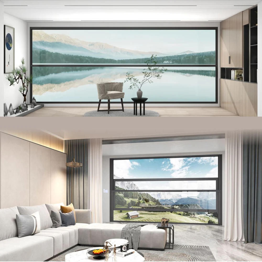 Design Custom Automatic Vertical Slide Windows Aluminum App Smart Electric Lift Up motor electric vertical sliding automatic