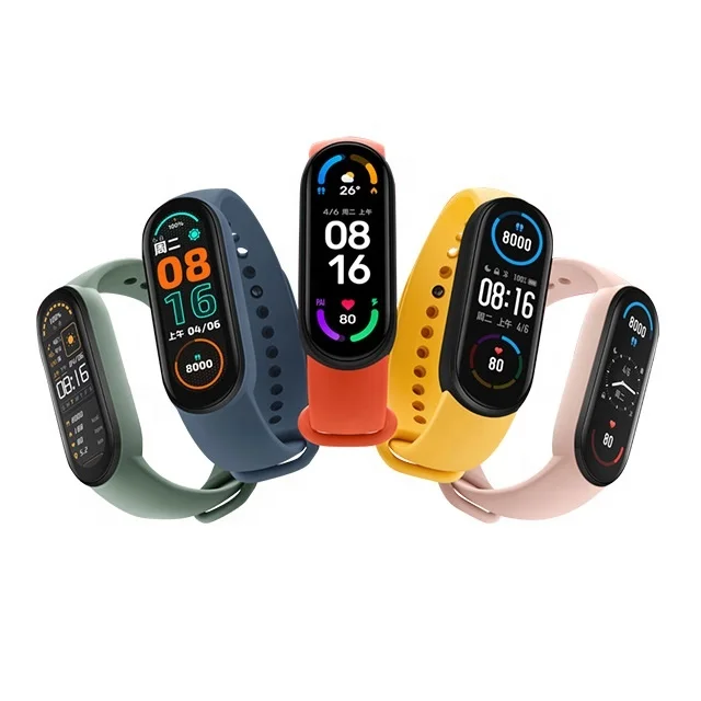 Оригинальный фитнес-браслет Xiaomi Mi Smart Band 6 с пульсометром и цветным светодиодным