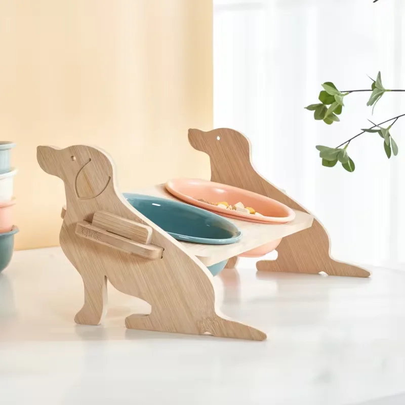 New cross-border products Cat bowl ceramic oblique mouth protection cervical vertebra cat overhead feeder pet bowls & feeders