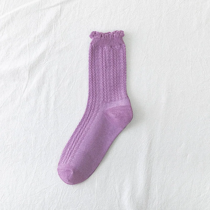 2024 Socks New Design For Women Girl Free Sample Wholesale Summer Socks Women Ruffles Trim