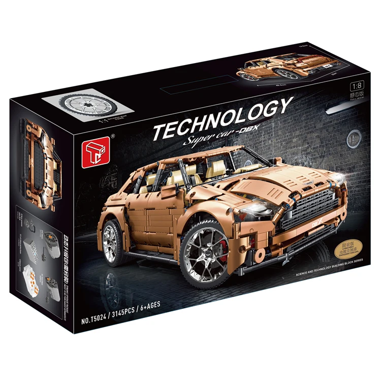 New arrival 3145pcs 1:8 T5024B Blocks Racing Car Model without motor display model toy for hobbies Blocks Building Toys