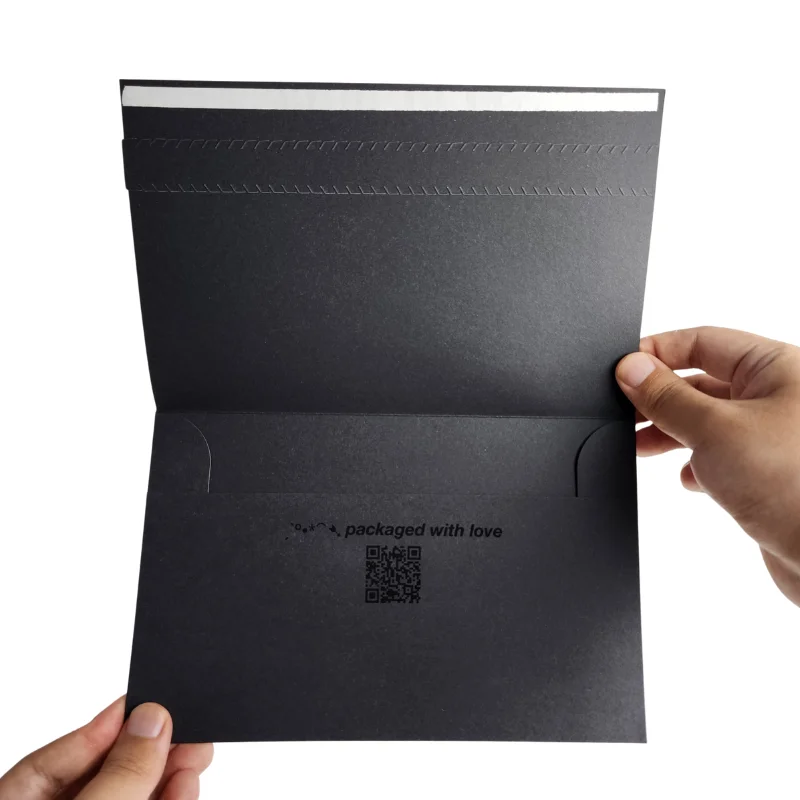 Wholesale Custom Spot UV Printing Black Card Thank You Card Envelope for Gift Greeting Card Packaging