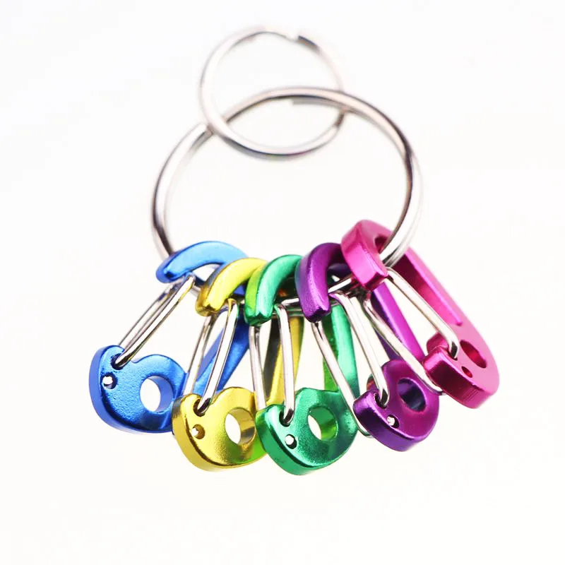 Factory Supply D Spring Buckle Aluminum Climbing Hook Accessories Carabiner Small 5 Pcs Mountaineering Buckle