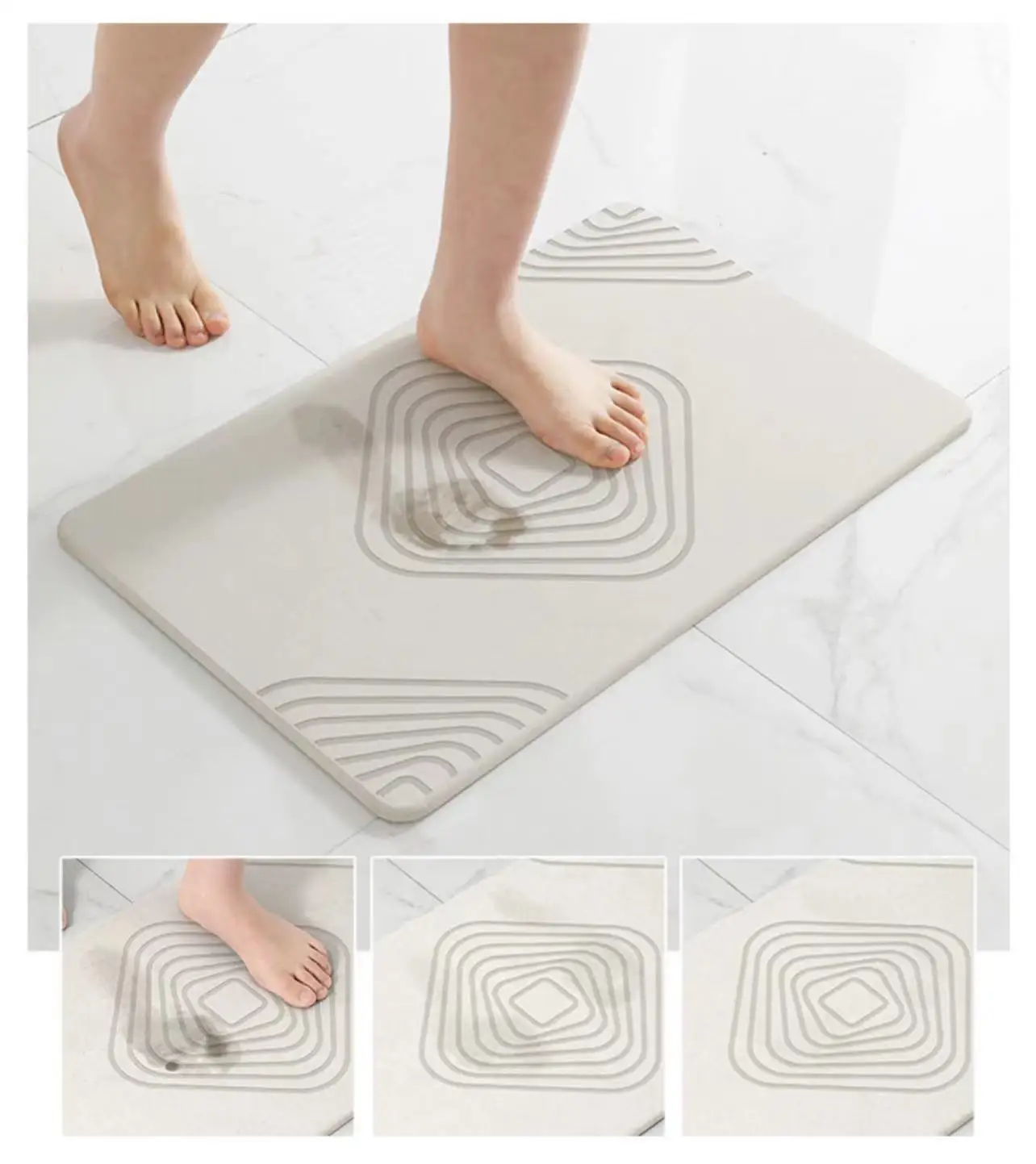 Wholesale Diatomaceous Earth Quick Dry Diatomite Carve Stone Bath Mat