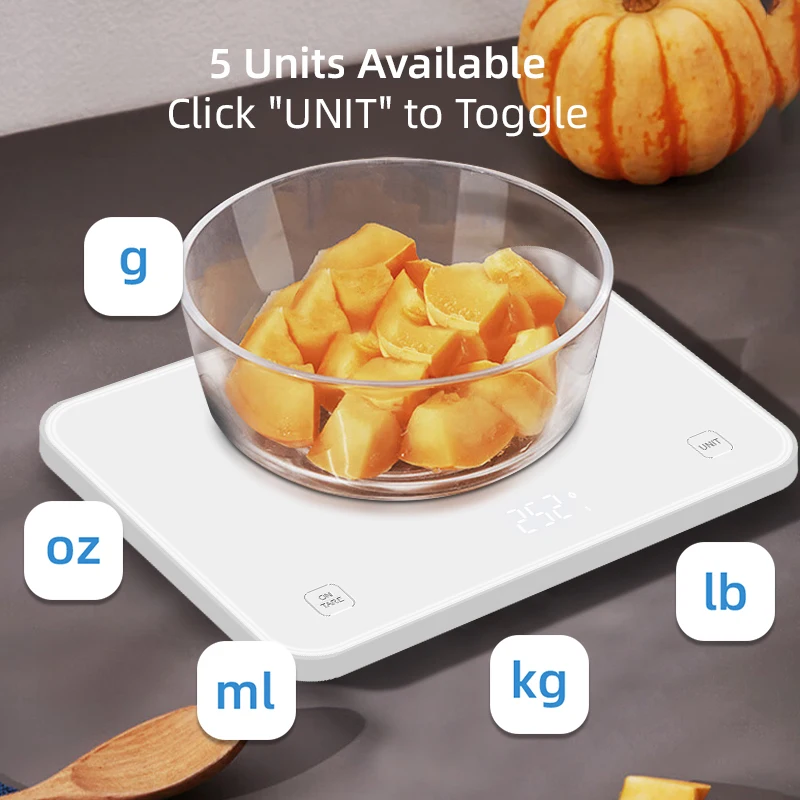 Nutrition Data Analysis Digital waterproof ultra-thin tempered glass electronic weight kitchen scale