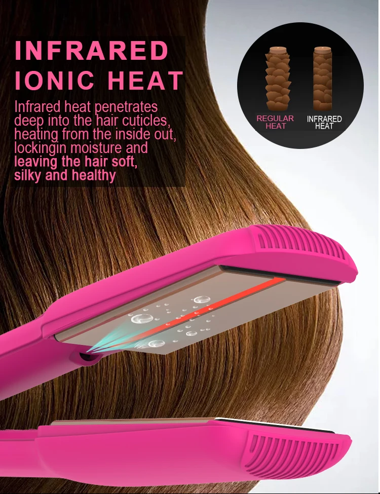 Hair straightening cream Portable flat curling planchas de pelo electric infrared hair straightener titanium flat iron