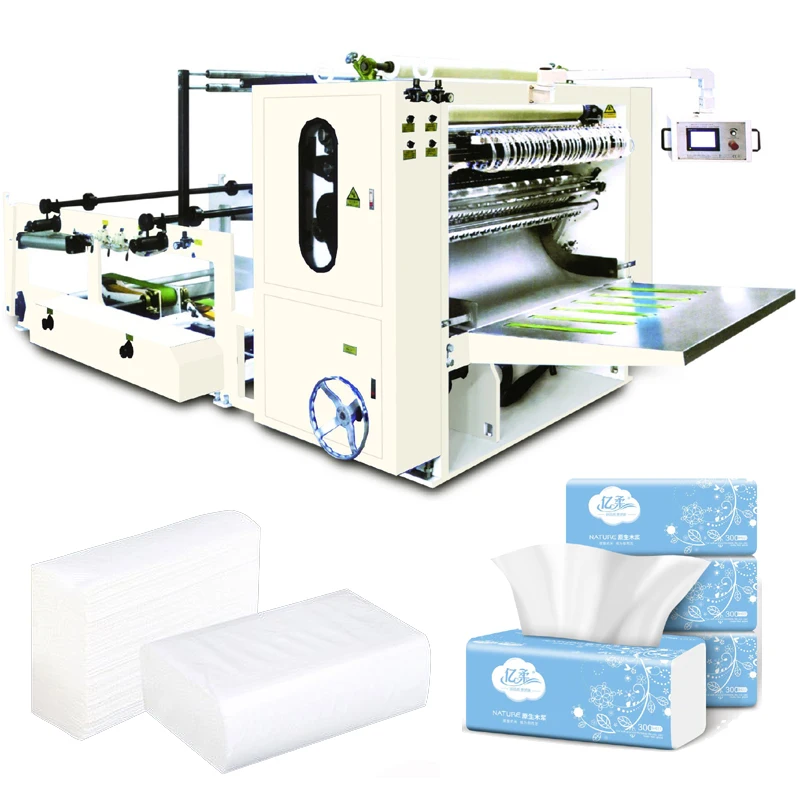 6 Lines 7 Lines 8 Lines V Folding Face Facial Tissue Paper Making Machine with Edge Embossing