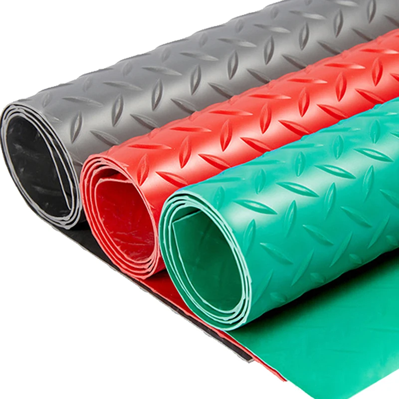 PVC flooring mat coin pattern vinyl flooring mat roll Use at construction sites