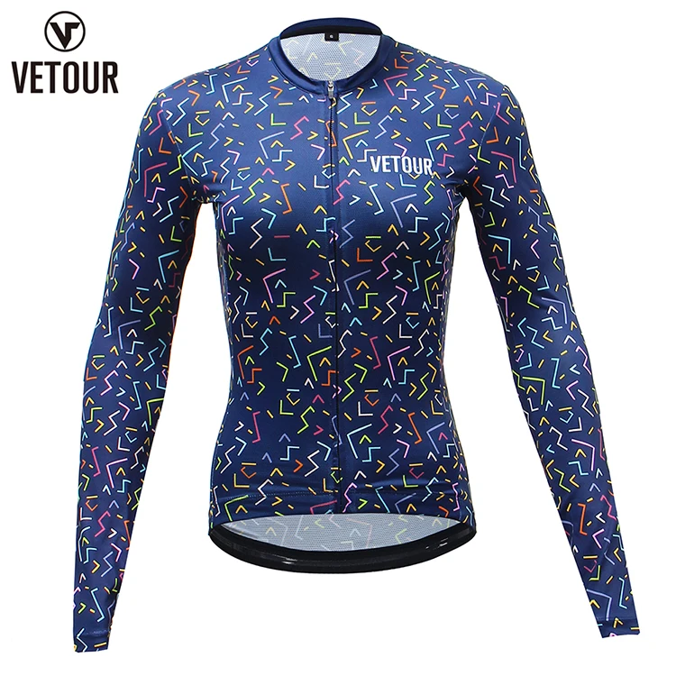 Vetour Bicycle Clothing Jersey OEM Women Full Sleeve  Cycling Jersey