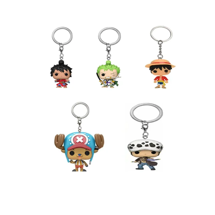TG funkos pop 1 piece anime figure  Keychain Law ZORO Luffy Luffytaro Portgas.D.ACE Chopper Action Figure Model Toys 4cm