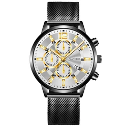 4297 Watch Men Custom Ultra-Thin Business Men Watches Quartz Stainless Steel Band Silver Sport Wrist Watch