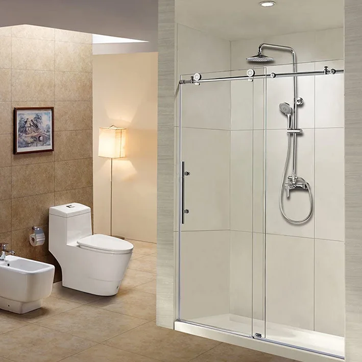 D&F  Top sales  bathroom  sliding shower glass  door slider kit stainless  steel  hardware  system accessories