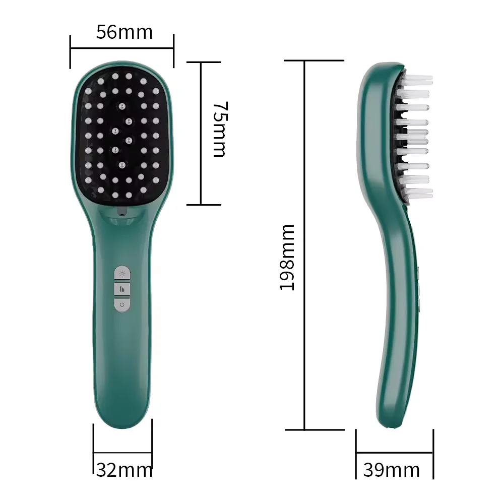 2024 New Product Beauty Equipment Scalp Massage Device Electric Hair Growth Comb Red Steel ABS Material CE ROHS FCC Home+ Salon