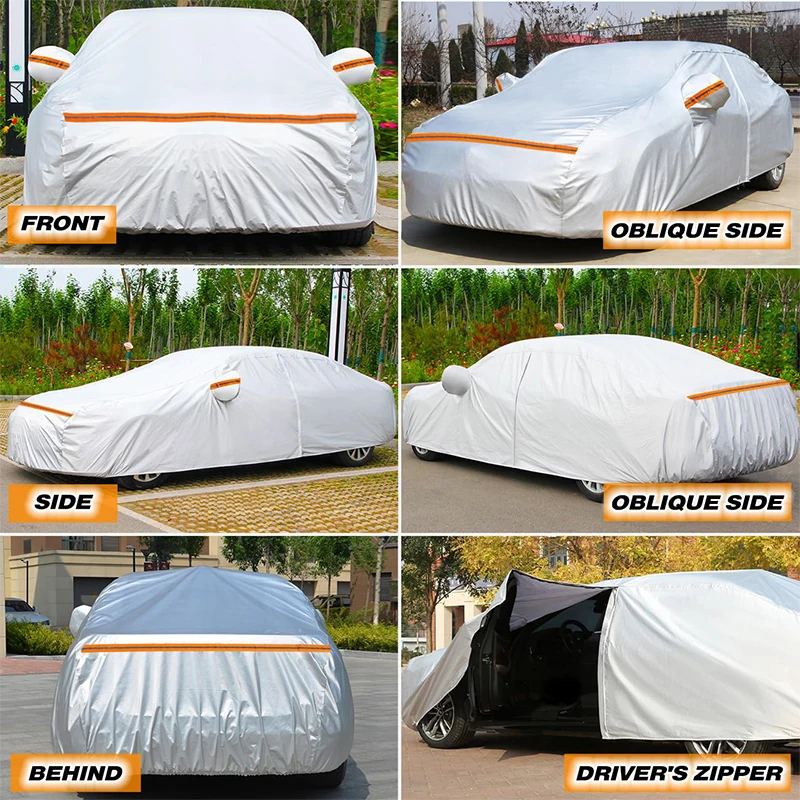 Car Cover for Pickup/Truck - Waterproof, Insulated, Anti-UV, Snow-Proof, Hail-Resistant, Anti-Wind, All-Weather Car Cover