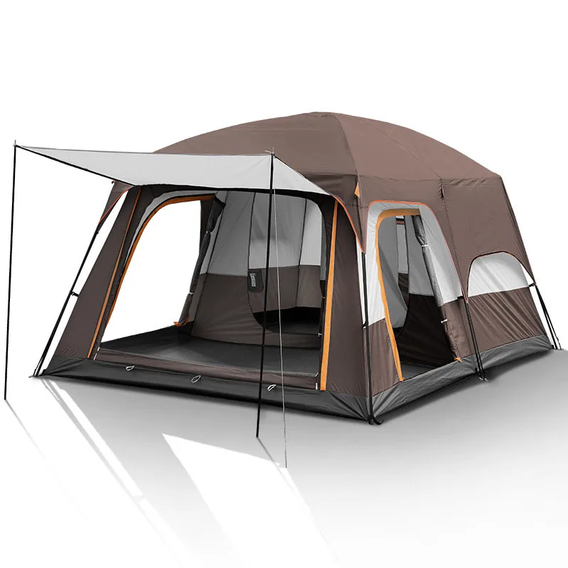 Customized One Room and 1 Living  Outdoor Camping Tents 5 8 Persons Wind Resistant Waterproof Family Luxury Big Camping Tent