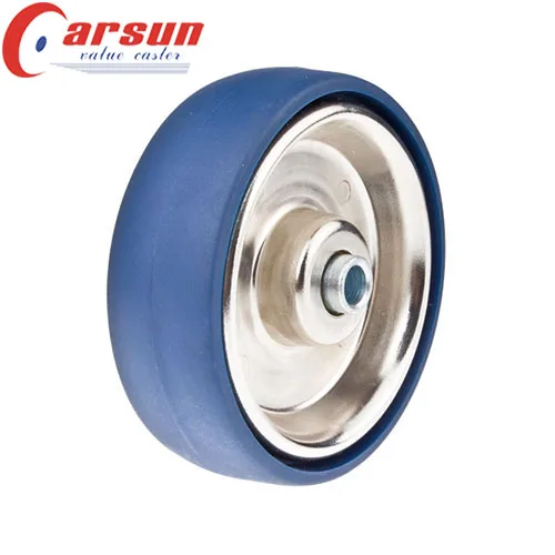 Professional Factory 8inch Yellow cast iron core polyurethane wheel trolley wheels material cart PU wheel