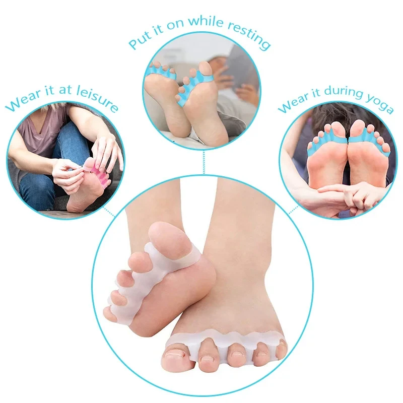 Silicone Finger Toe Protector Toe Separators Stretchers Straightener Bunion Protector Pain Relief Foot Care
