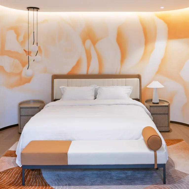 Five-star luxury hotel 100% cotton full queen size four-piece bedding set white hotel bedding set
