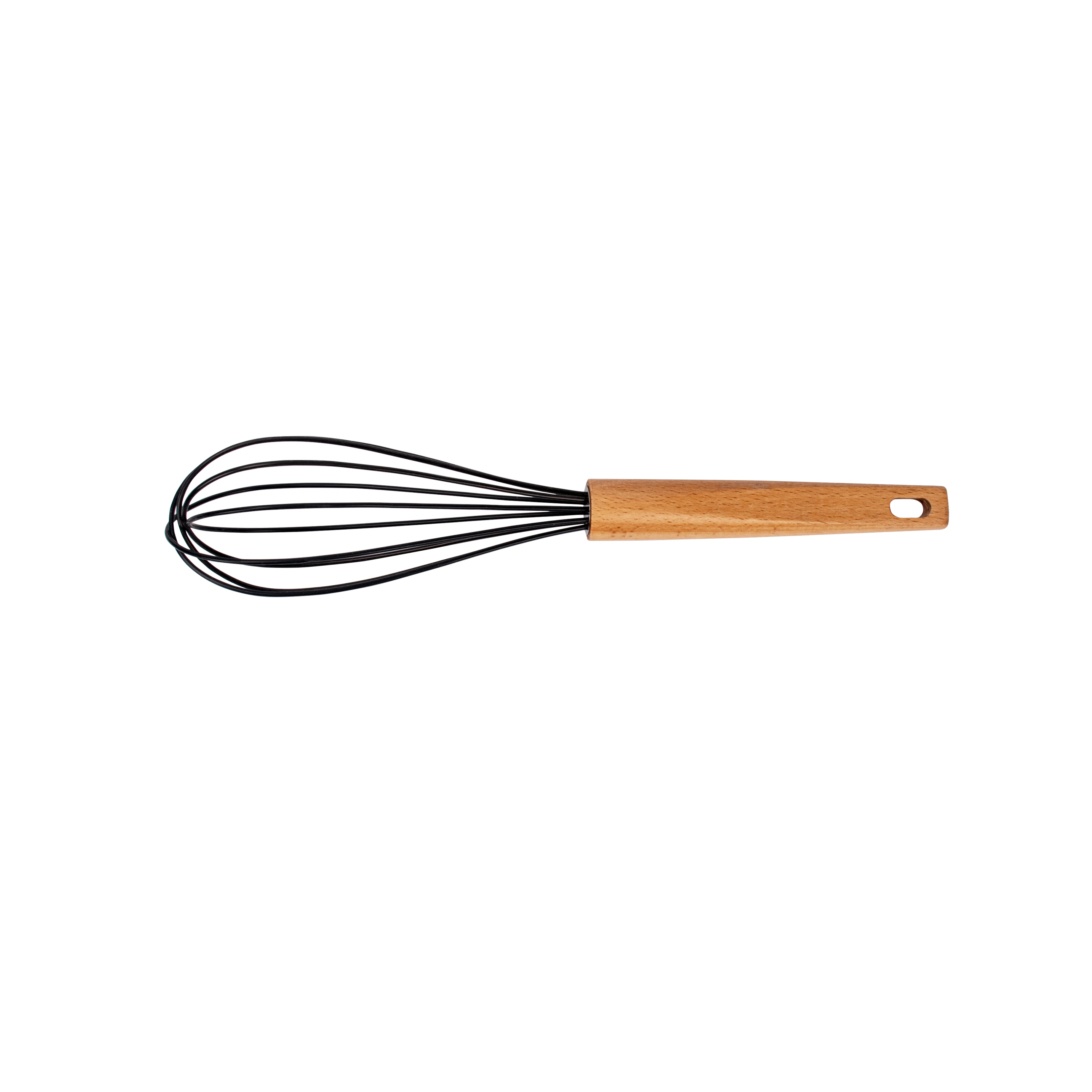 Wholesale premium quality durable kitchen tools stainless steel egg beater with wooden handle