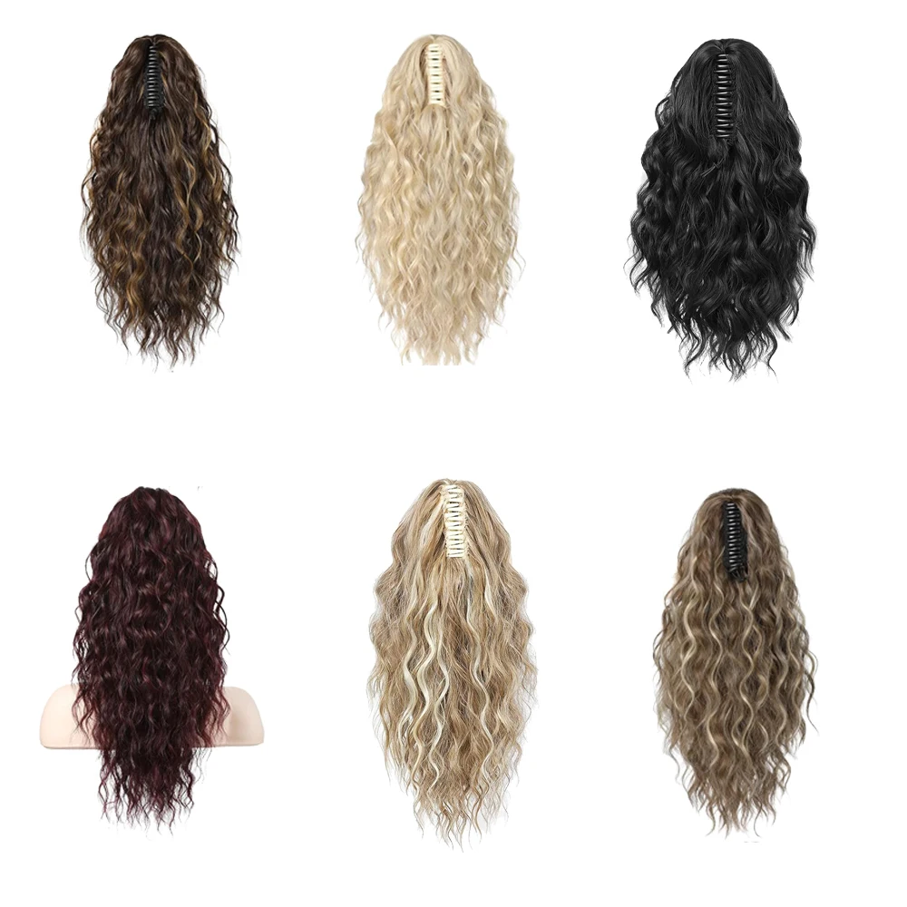 Claw Ponytail Long Curly Wavy Ponytail Extensions Synthetic Clip In Hair Extensions Elegant Natural Looking Hair Accessories