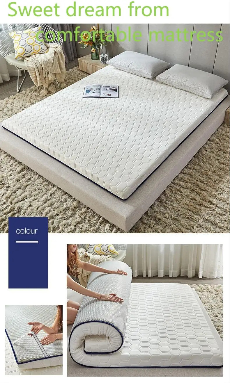 Wholesales folding rolled up king queen size healthy high sleep quality latex bed mattress in a box dormitory student tatami mat