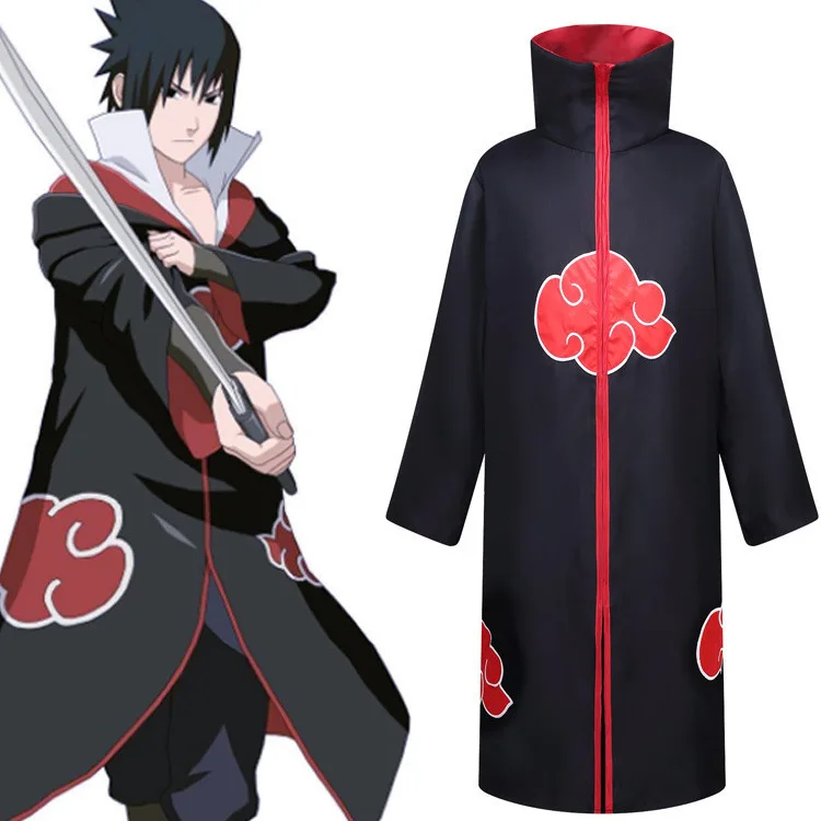 Hot Style Japan Halloween Cosplay Costumes Anime Akatsuki Cloak Ninja Costume with Accessories
