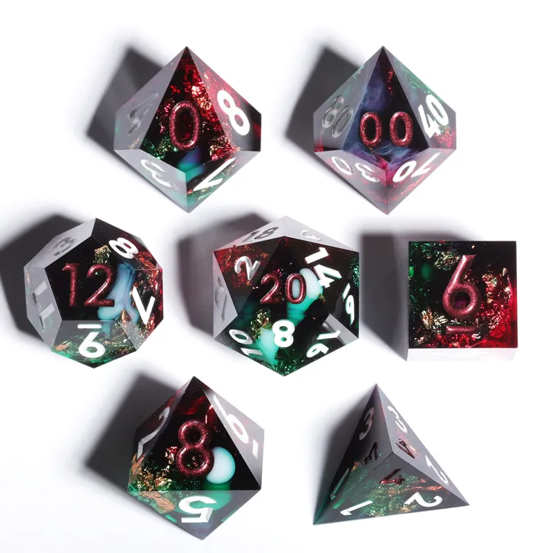 Mini Planet Resin Dice Sets D&D Polyhedral Dice For RPG Dungeons and Dragons Pathfinder Game Dice Custom D4 D6 D8 D10 D% D12 D20