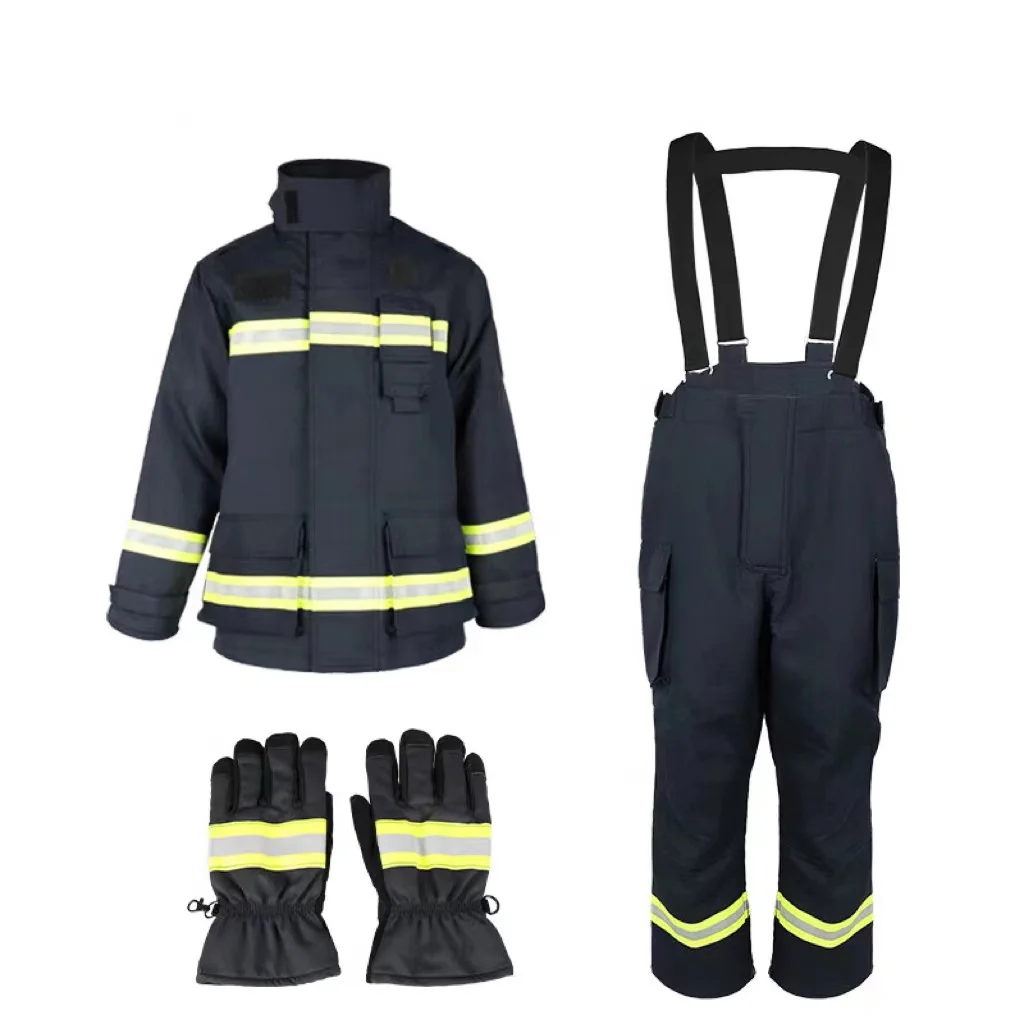Hot Sell Engineering Uniform Long Sleeve Aramid Fibre Retardant Fire Fighting Firefighter Clothes Jacket Safety Uniform