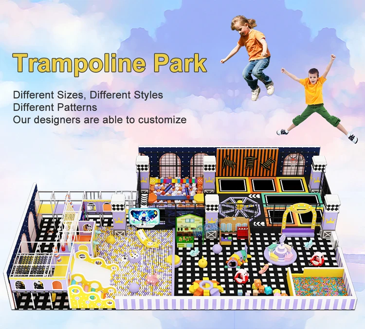 Customized Kids Indoor Playground Big Small Soft Play Center Equipment Indoor Maze With Trampoline Slides Ball Pit For Children