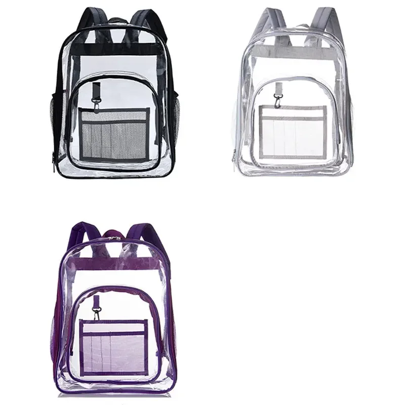 Factory Cheap Price New Design Fashion Clear PVC School Backpack Custom Transparent PVC Waterproof Durable School Backpack