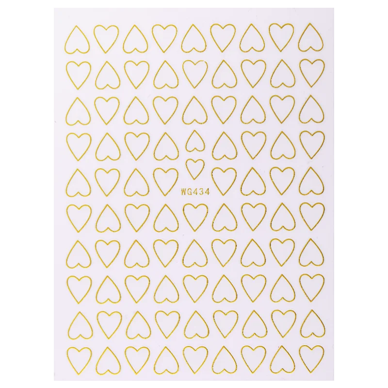 2022 New Black Platinum Pattern Nail Art Decal Nail Art Design Adhesive Packaging Tips Love 3D Nail Art Sticker