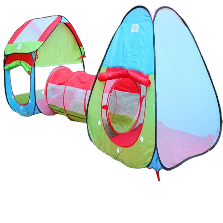 Pop Up Play Tent with Tunnel Children Kids Play Tent and Crawl Tunnel Combo