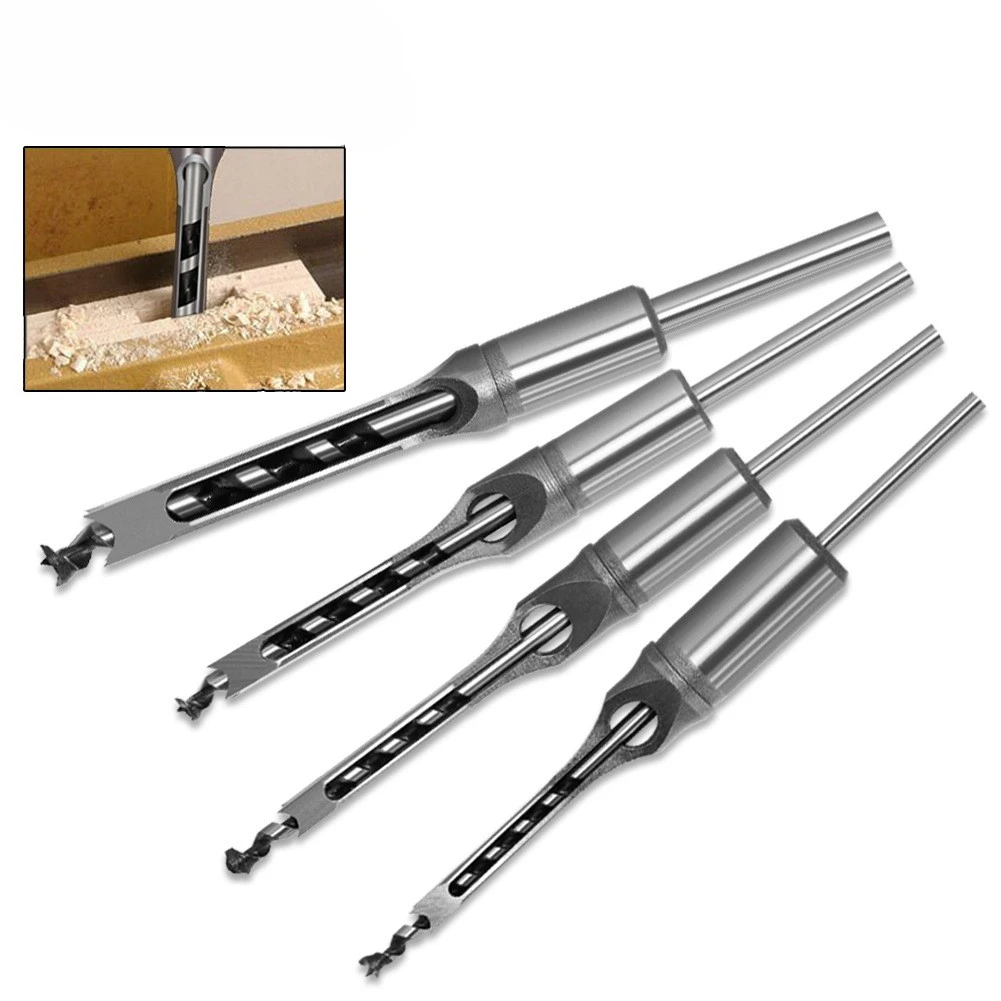 Spongde CNC machine square hole drill bit woodworking mortising chisel adapter square hole drill for wood square hole drill