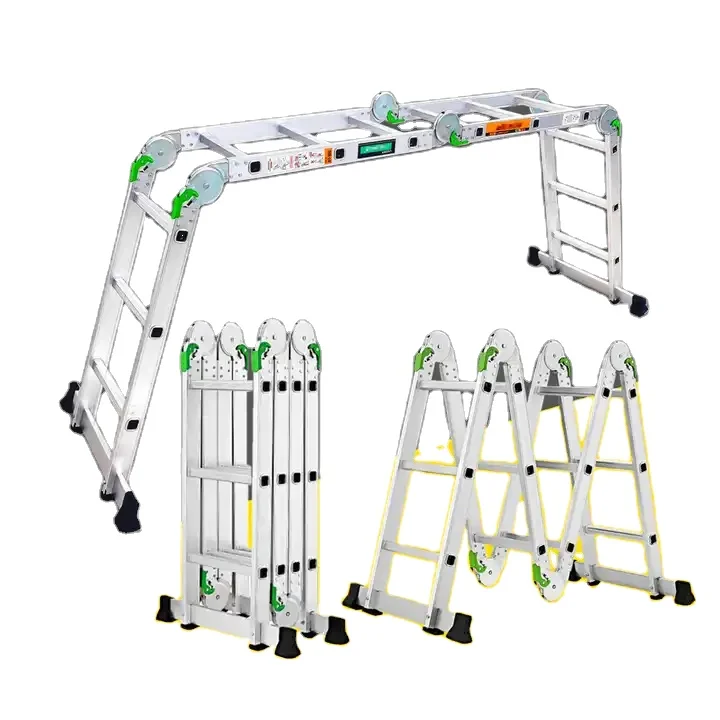 EN131 thickened aluminum alloy household ladder multifunctional folding ladder stamping joint ladder