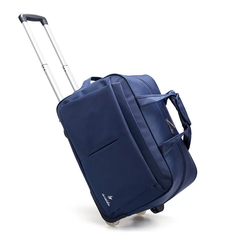 Custom polyester trolley bag in luggage grocery with wheels Travel for men and women