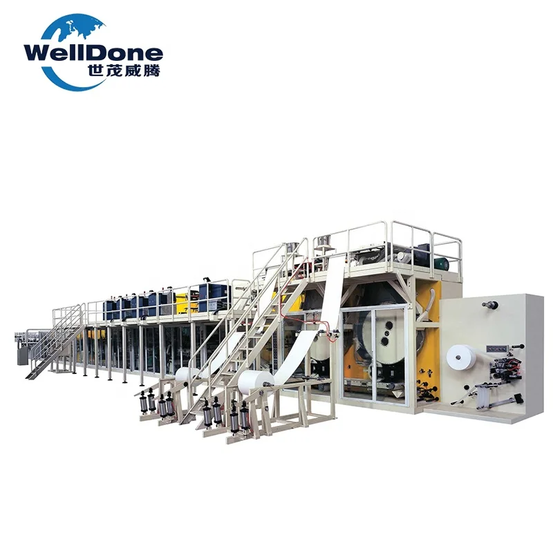 Welldone top machinery full servo adult diapers machine for manufacturing plan