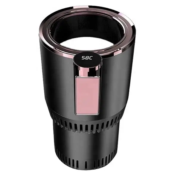2-in-1 Auto Cooling And Heating Cup Holder Portable Smart Car Cup Drinks Holder For Water Coffee Milk With Display Temperature