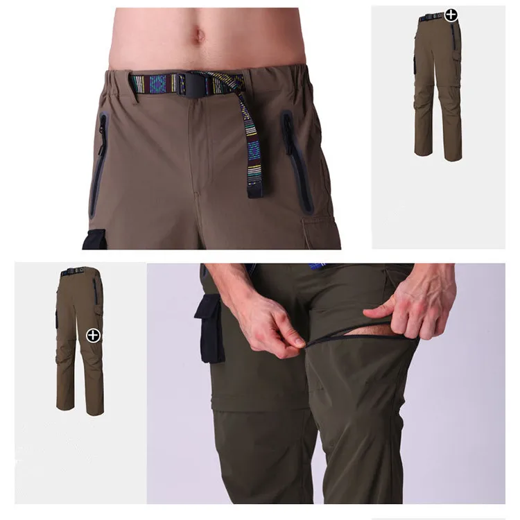 
Wholesale Outdoor Lightweight Hiking Pants Mens Detachable Hiking Pants Waterproof With Belt 