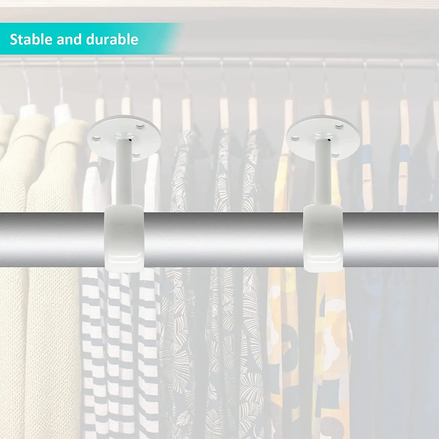 white color Furniture wardrobe  tube holder stainless steel clothes pipe bracket