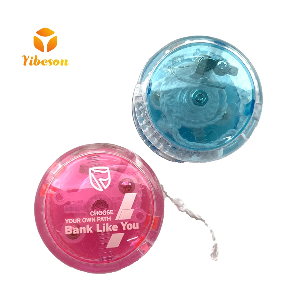 Custom Design UV Printing Plastic Transparent Pink Blue Bearing Responsive Yo Yo Ball Led Flashin yoyo Toy
