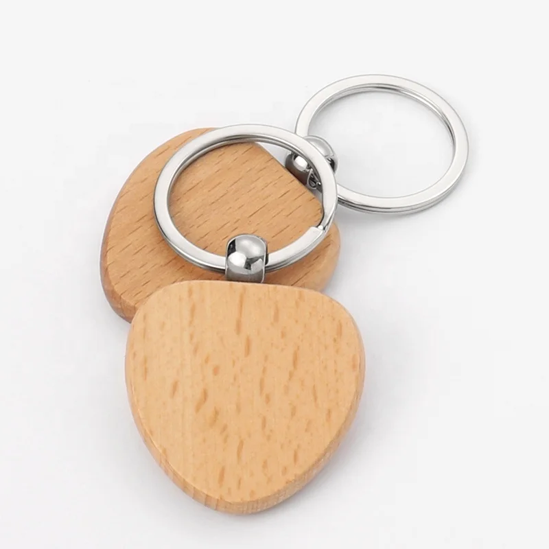 Blank Heart Shaped Key holder Keychain Wooden Crafts For Small Co2  Laser Engraved
