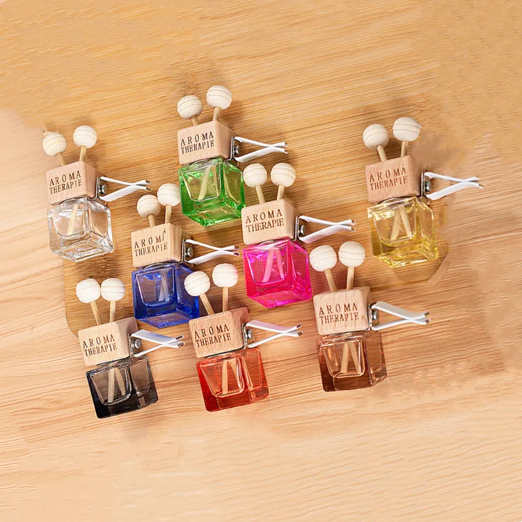 car hanging air freshener vent clip colorful Glass Diffuser Car scents Perfume Bottles